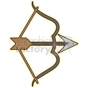 Bow and arrow cartoon character vector clip art image