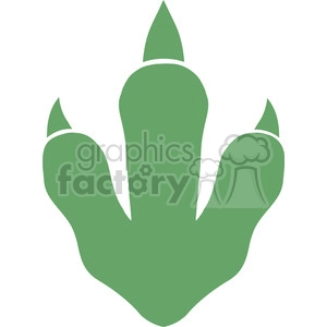 8768 Royalty Free RF Clipart Illustration Dinosaur Green Paw Print Vector Illustration Isolated On White Background