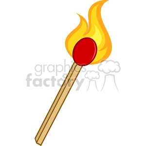 Royalty Free RF Clipart Illustration Burning Match Stick