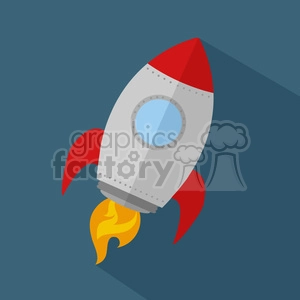 8302 Royalty Free RF Clipart Illustration Rocket Ship Start Up Concept Flat Style Vector Illustration