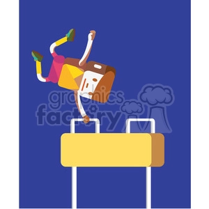 gymnastics pommel horse sports character illustration