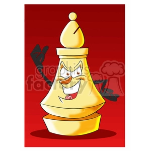 cartoon chess piece character bishop