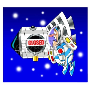 scott the astronaut cartoon character locked out of ISS