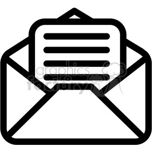 The clipart image shows a black and white silhouette icon of an email document with a paperclip on it, indicating that there is an attachment. The icon suggests the concept of sending or receiving digital data via email in a secure and private manner.
