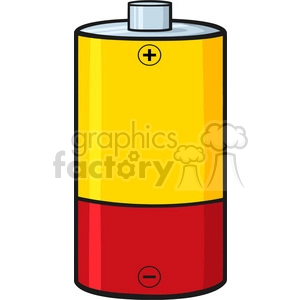 royalty free rf clipart illustration yellow and red battery cartoon vector illustration isolated on white
