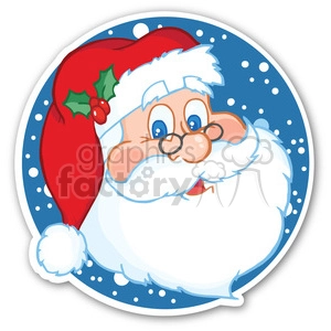 santa with snow sticker