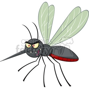 royalty free rf clipart illustration mosquito cartoon character flying vector illustration isolated on white
