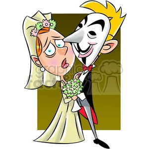 vector clipart image of anonymous wedding