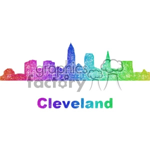 city skyline vector clipart USA Cleveland