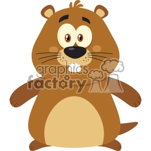 Cute Marmot Cartoon Character Vector Flat Design