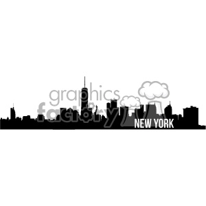 This image shows an outline of the New York City skyline. It is in a vector format, which means it can be scaled easily
