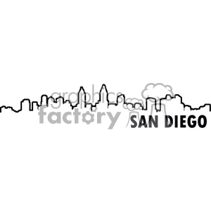 San Diego vector skyline