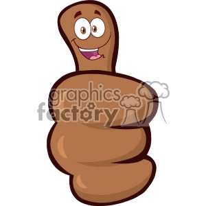 10699 Royalty Free RF Clipart African American Hand Giving Thumbs Up Gesture With Cartoon Face Vector Illustration