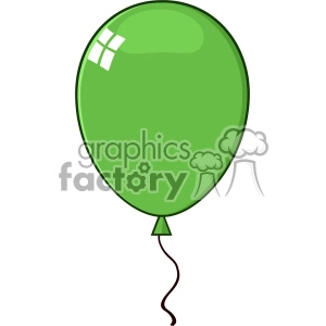 The clipart image portrays a simple cartoon rendition of a green balloon. It evokes a playful and joyful atmosphere, making it ideal for various celebratory occasions like birthdays or fiestas.