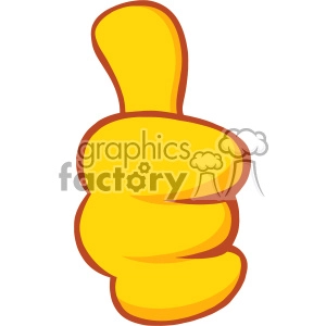10688 Royalty Free RF Clipart Yellow Cartoon Hand Giving Thumbs Up Gesture Vector Illustration