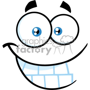 10875 Royalty Free RF Clipart Smiling Cartoon Funny Face With Smiley Expression Vector Illustration