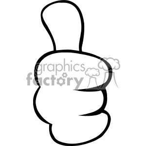 10685 Royalty Free RF Clipart Black And White Cartoon Hand Giving Thumbs Up Gesture Vector Illustration
