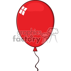 10735 Royalty Free RF Clipart Cartoon Red Balloon Vector Illustration