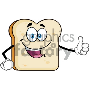 Happy Bread Slice Cartoon Mascot Character Giving A Thumb Up Vector Illustration Isolated On White Background