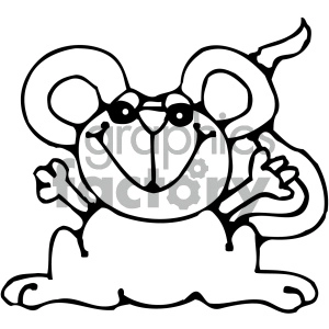 cartoon mouse 010 bw