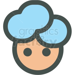 girl with blue hair avatar vector icons