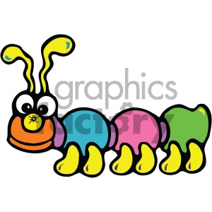 cute cartoon caterpillar vector