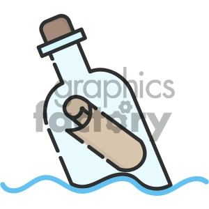 message in a bottle vector icon art