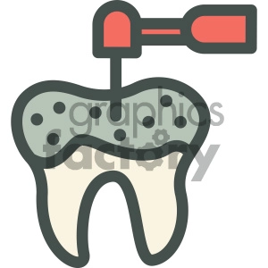 drilling cavity dental vector flat icon designs