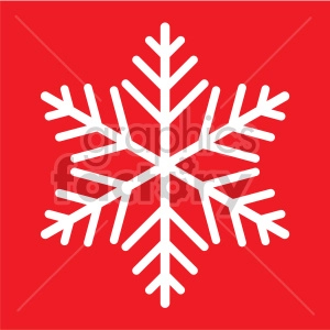 snowflake on red background vector rf clip art