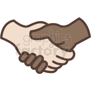 interracial handshake vector icon