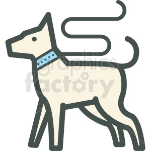 dog on leash vector icon