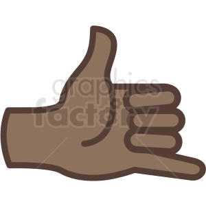 african american hand hang loose gesture vector icon