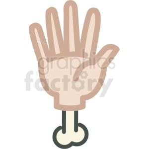 white hand with bone sticking out halloween vector icon image