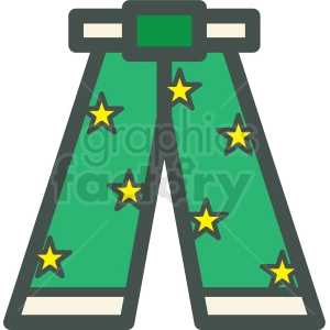 green bell bottom pants vector icon image
