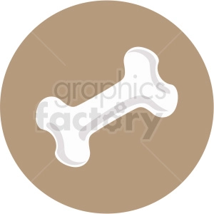 bone icon clipart with circle background