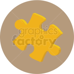 puzzle piece vector flat icon clipart with circle background