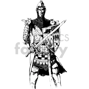 warrior with a sword illustration