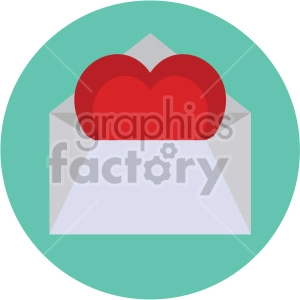love letter valentines vector icon on circle background