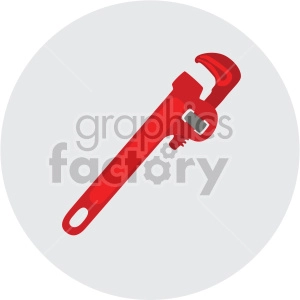 pipe wrench on circle background
