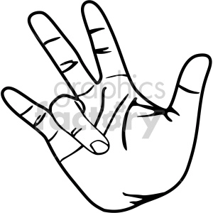 hand making sign black white