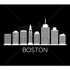 boston city skyline on black vector