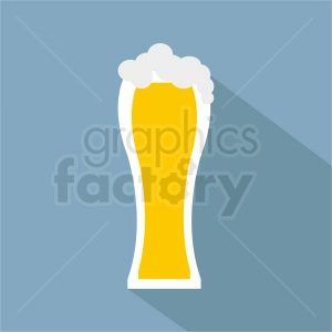 tall glass of beer on square background