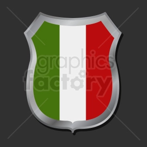 italy flag shield design on dark background