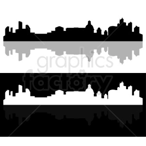city skyline black and white vector