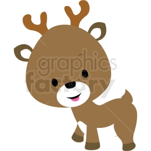 baby cartoon reindeer vector clipart