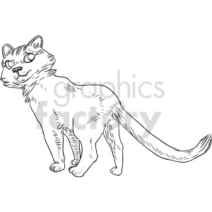 cat black and white clipart