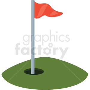 golf hole and flag vector clipart