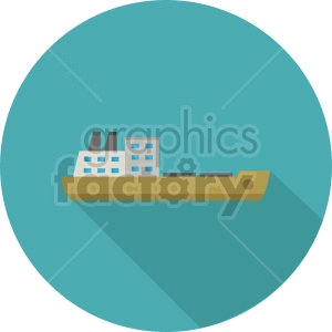 cargo ship vector icon on circle background