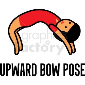 girl doing yoga upward bow pose vector clipart