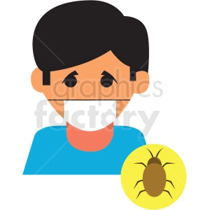 boy with virus cartoon vector icon